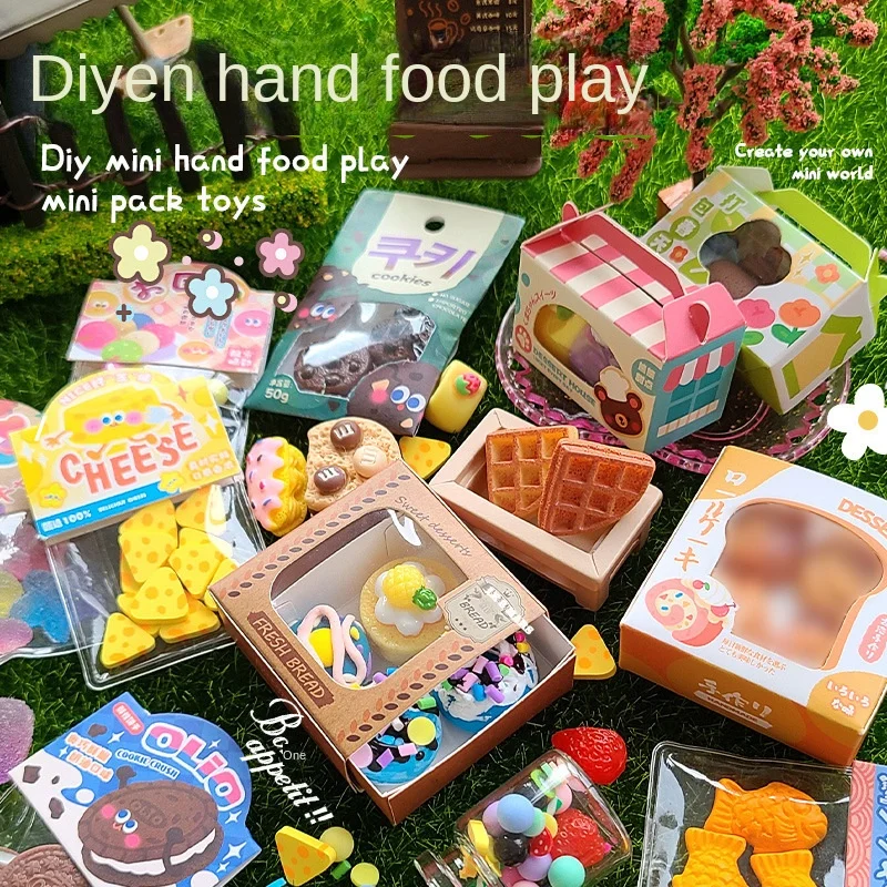 Hot Selling Mr. Toy Popular DIY Mini Hand Simulation Food Play Material Package Set Pinch Adornment Small Cake Girl