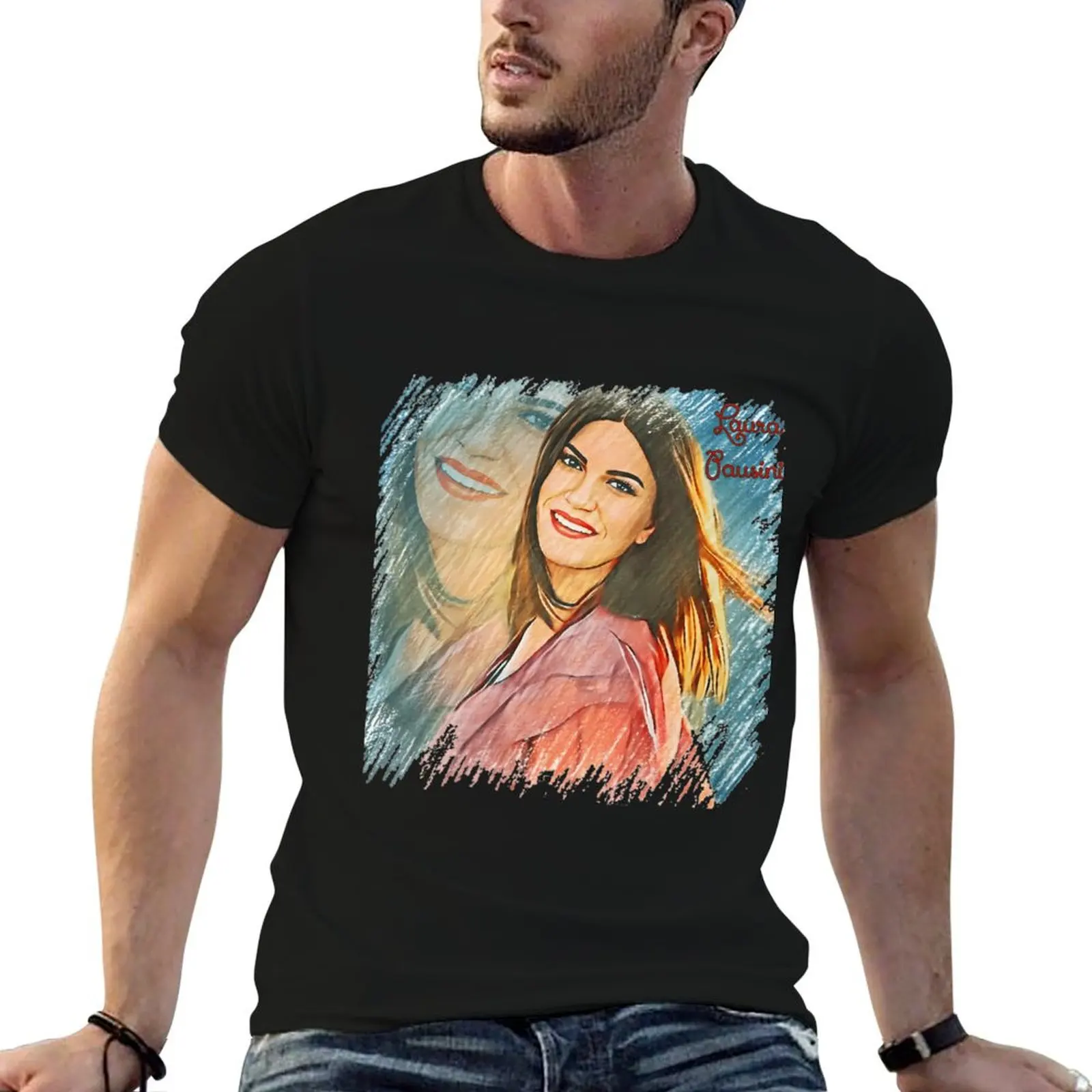 LAURA PAUSINI T-Shirt plus size tops korean fashion blanks men clothing