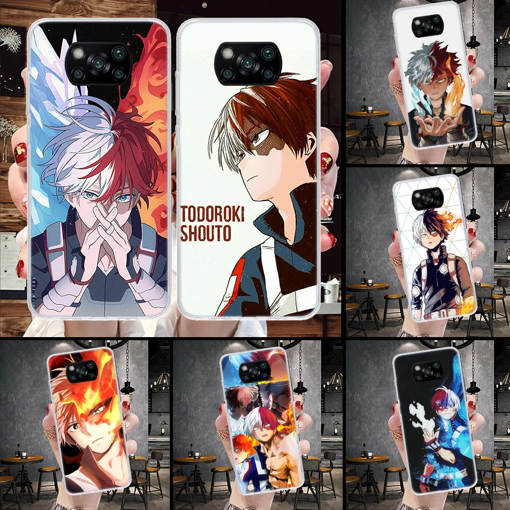 My Hero MHA Todoroki Shoto Phone Case For Xiaomi Poco X6 X5 X4 X3 Nfc F6 F5 Pro F4 F3 M5S M5 M4 M3 M2 F2 F1 Cover Coque Shell X3