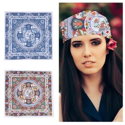 Vintage Print Handkerchiefs for Adult Women Pocket Square Handkerchief Multiuse High Absorbent Sweat Wiping Towel 12PCS