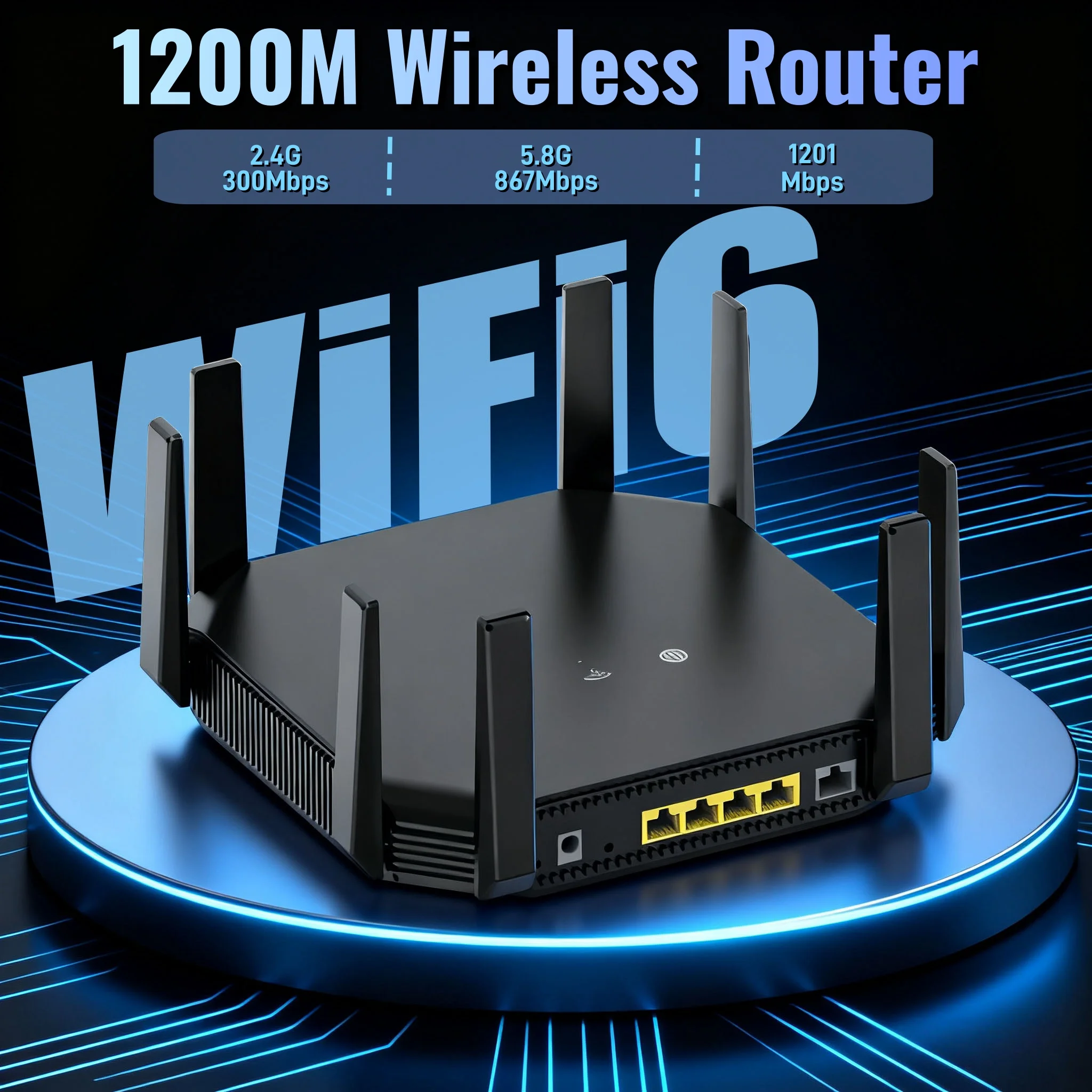 

8-antenna Wifi6 Router Gigabit Port Wall Wang Jia Uses Large-sized High-speed Double Gigabit Dual-frequency Whole House Coverage