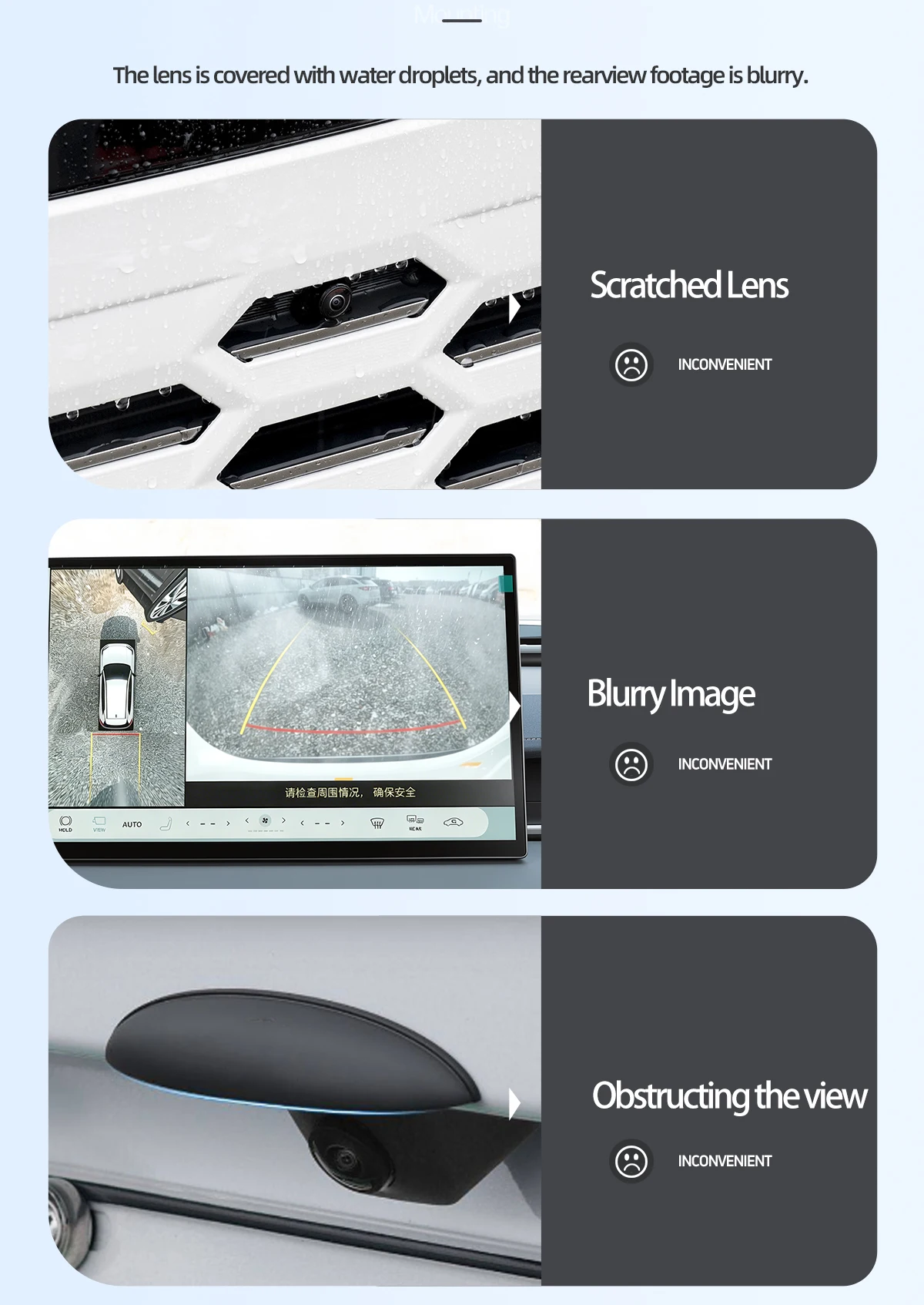 Für Toyota RAV4 2026-2028 Vorder- und Rückkamera Regenschutzabdeckung ABS Schwarz Schutzvisier Auto-Außenzubehör – Detail 2