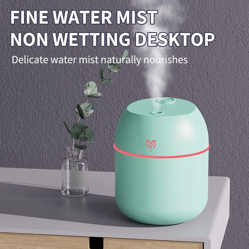 Portable USB Ultrasonic Air Mini Humidifier Essential Oil Diffuser Car Purifier Aroma Anion Mist Maker with LED Lamp Lighting