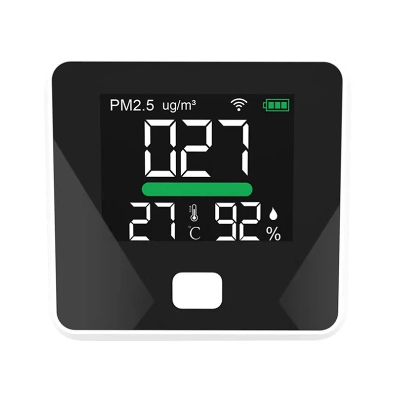 AT77 Tuya WiFi Air Quality Meter PM2.5 Temperature Humidity Tester Portable LED Display for Home Office