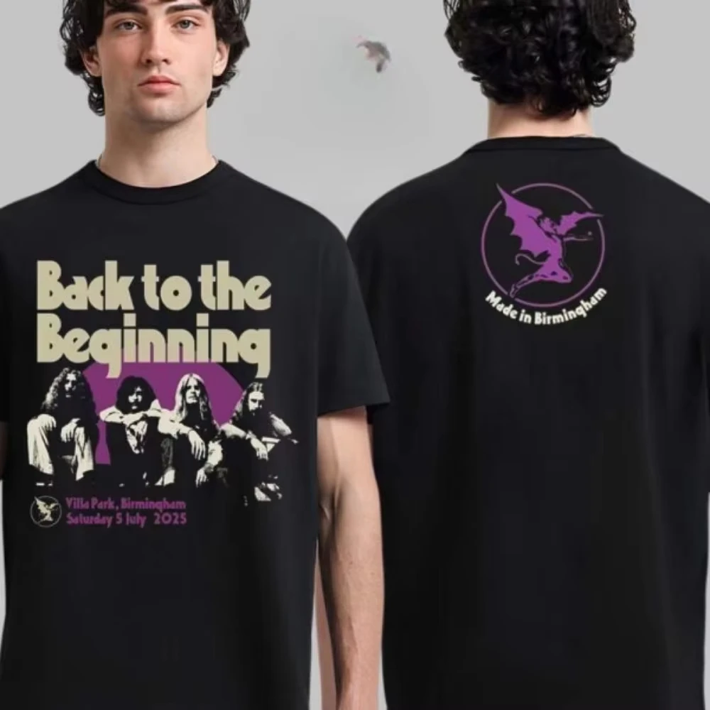 Camiseta de la nueva colección Y2K de Black Sabbath y Ozzy Osbourne: Regreso a la cima, edición especial con estampado a doble cara y el line-up de la banda