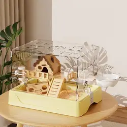 Hamster Cage, Large Space, Golden Bear Special Acrylic Transparent Breeding Box, Luxury Villa Winter