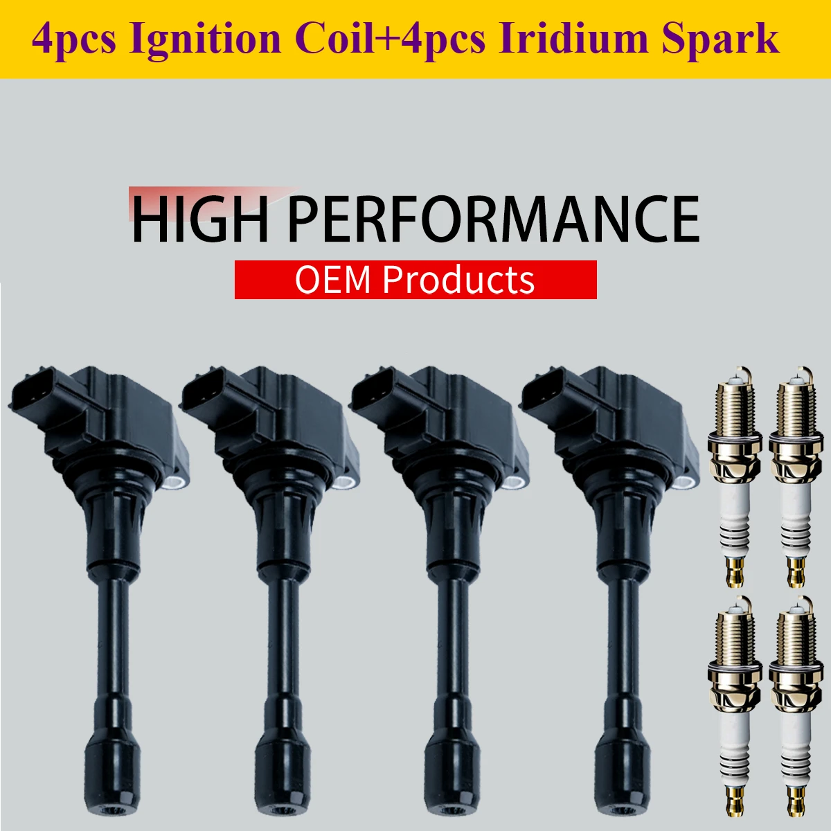 

4X новая высокопроизводительная OEM катушка зажигания иридиевые свечи зажигания для свечей зажигания Nissan Altima UF5949 OE: 22401-JA01B DILKAR6A11