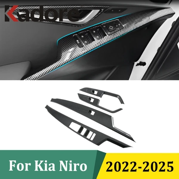 

Для Kia Niro SG2 2022 2023 2024 2025 крышка переключателя подъема окна, накладки на дверной подлокотник, рамка панели, аксессуары для салона автомобиля (LHD)