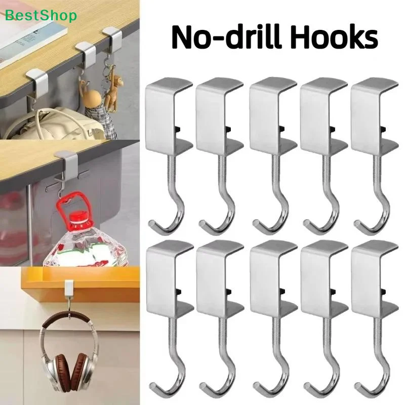 2/5 Pcs Extra Thick Backpack Hook No Adhesive Adjustable For Desk Dorm Office Durable Space Saving