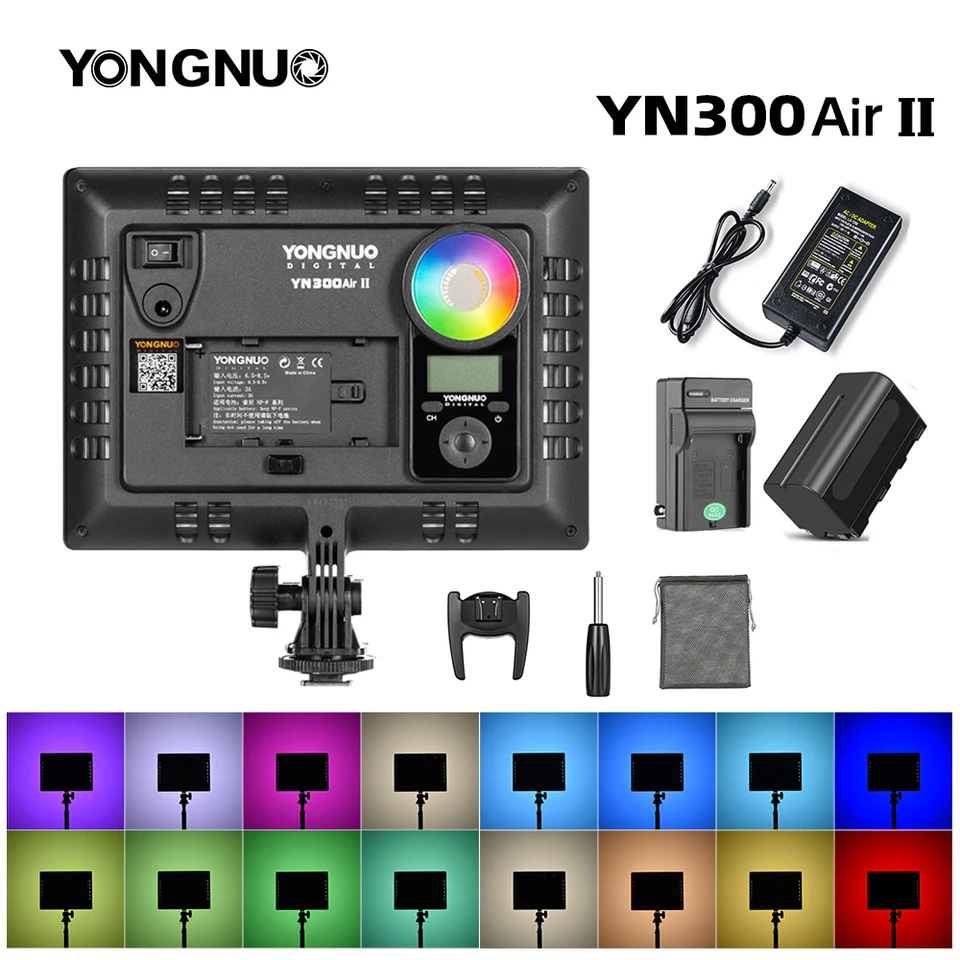 YONGNUO YN300AIR II RGB LED Camera Video Light,Optional Battery