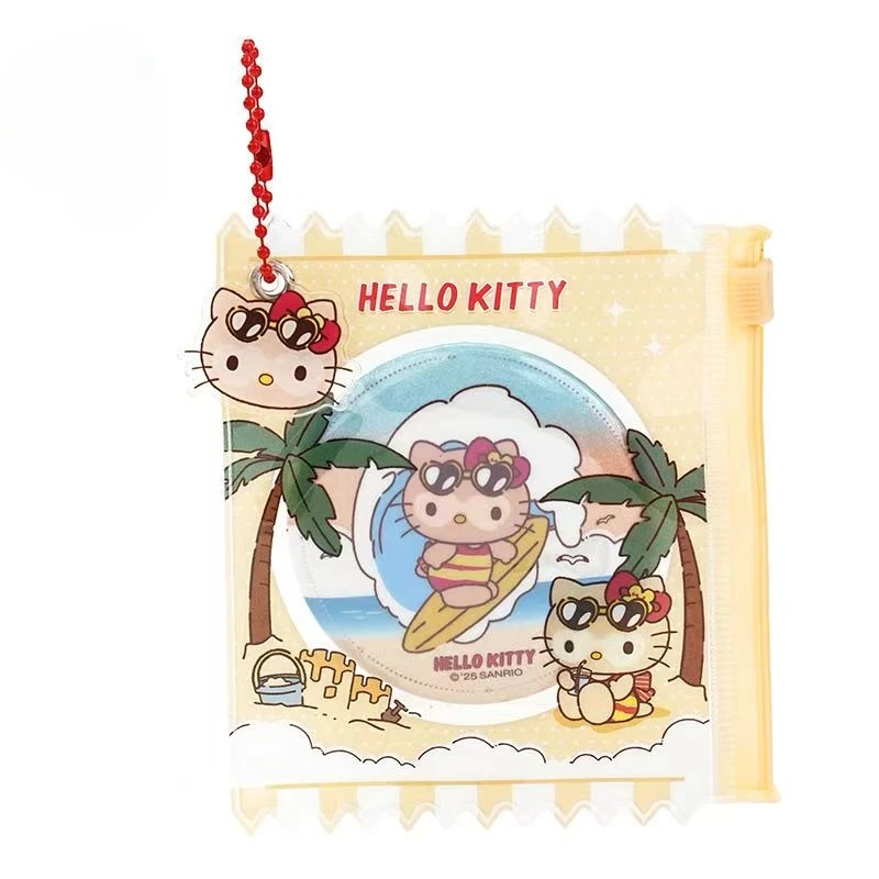 

Sanro Characters Summer Black Skin Series Candy Badge Pouch Keychain - Kawaii Anime Cartoon Collectible Gift