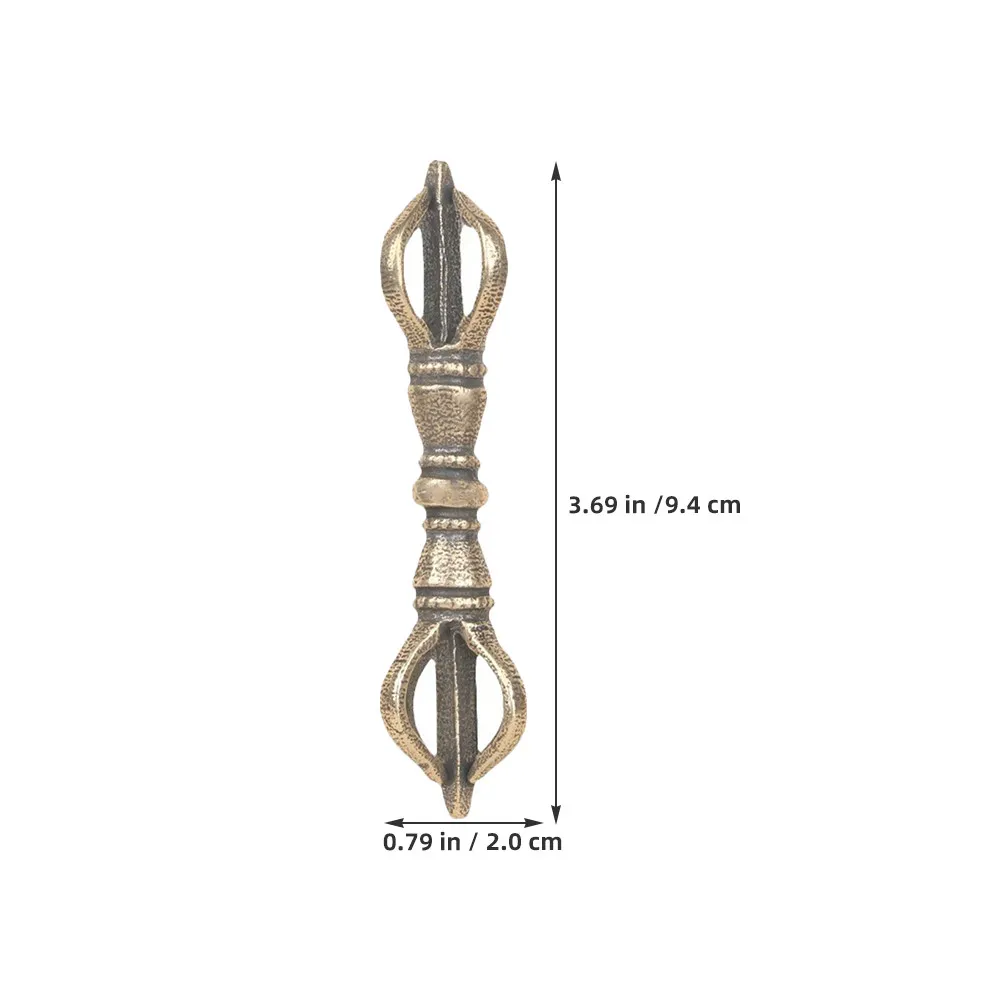 Brass Vajra Pestle Ornament Tibetan Style Retro Religious Decor Piece for Meditation Protection Artistic Expression Good Fortune