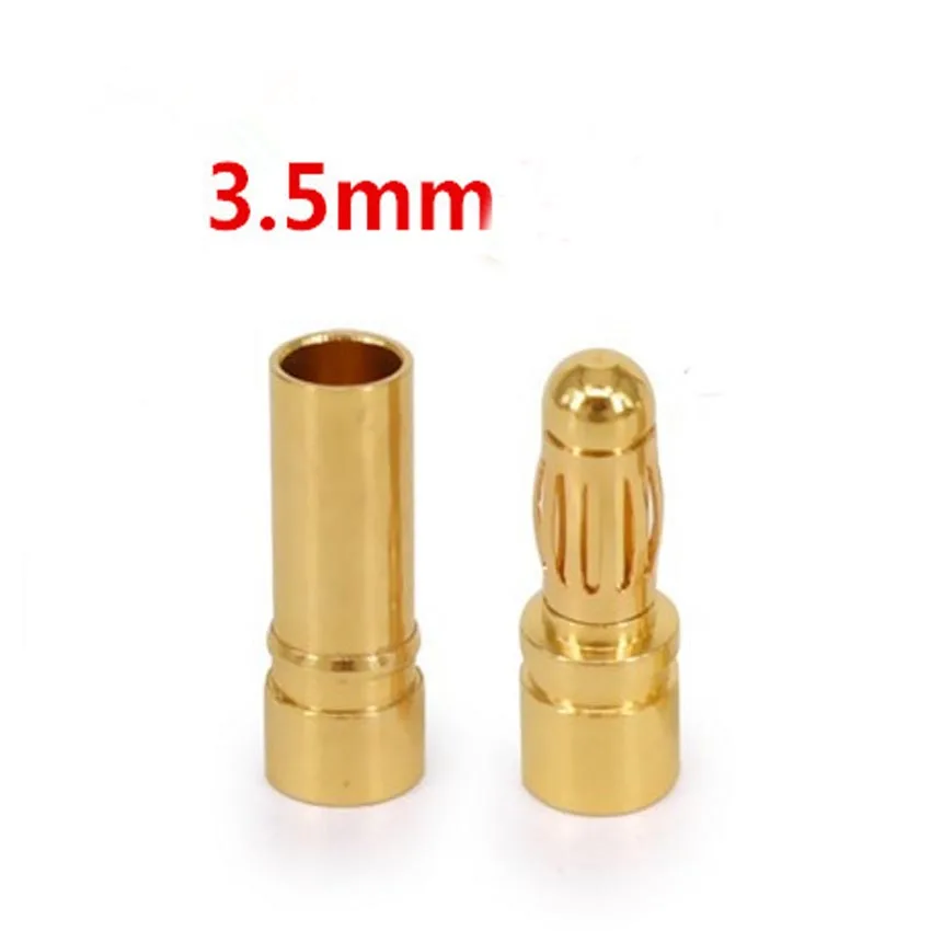 5/10Pair Banana Plug 2.0mm 3.0mm 3.5mm 4.0mm Bullet Female Male Connector 5.0mm 5.5mm 6mm 6.5mm 8mm Brass Plated Copper RC Parts