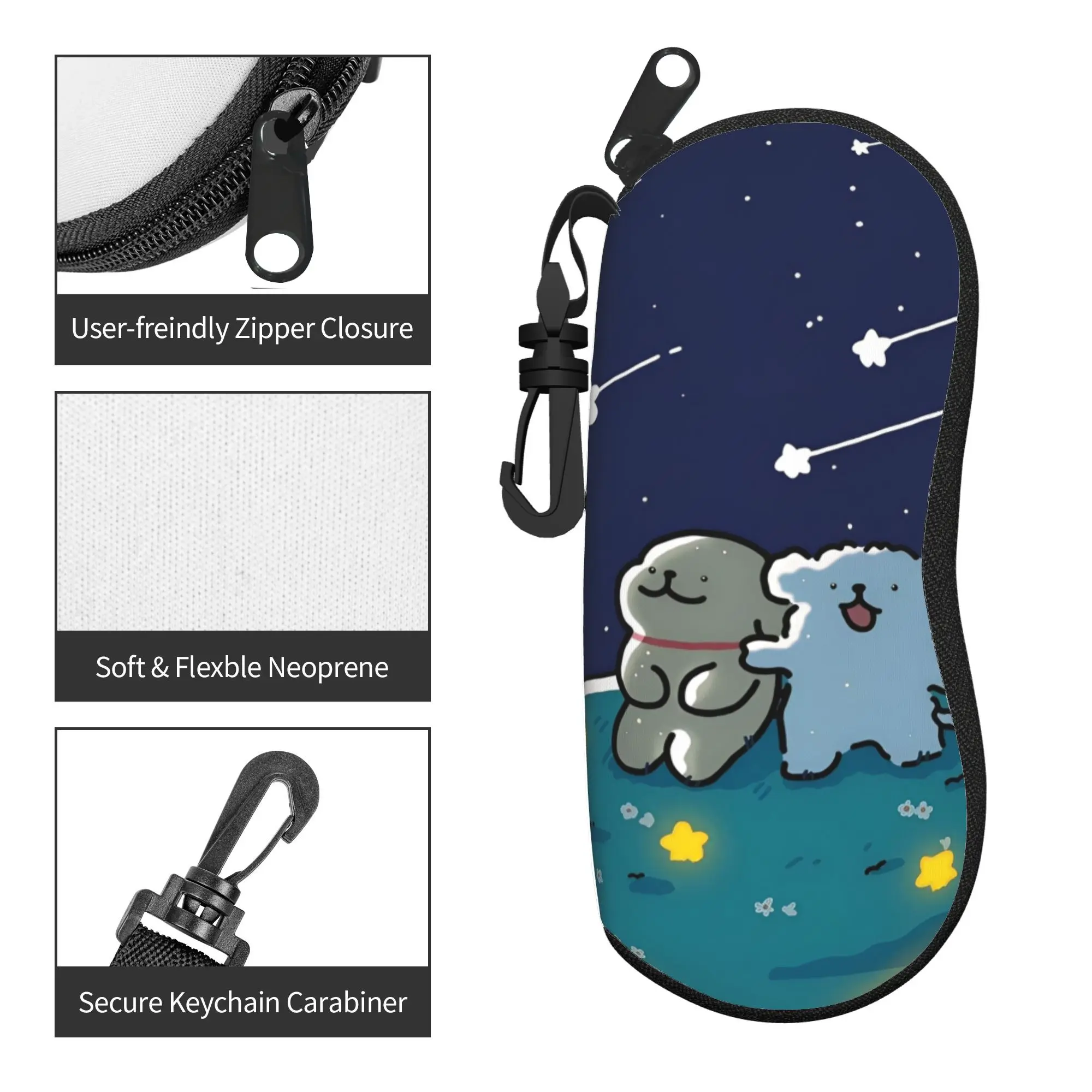 Cute Cartoon Glasses Case Maltese Golden Kawaii Couple Line Dogs Accessories  Box  Glasses Storage Box Ins Style Sunglasses Box - view 4