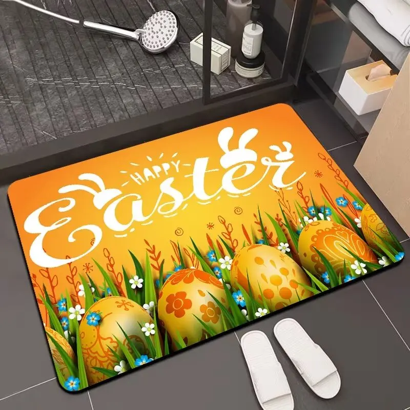 Easter Egg Print Carpet for Livinhg Room Home Sofa Entrance Small Area Decoration Rug Bedroom Bathroom Decor Non-slip Floor Mats