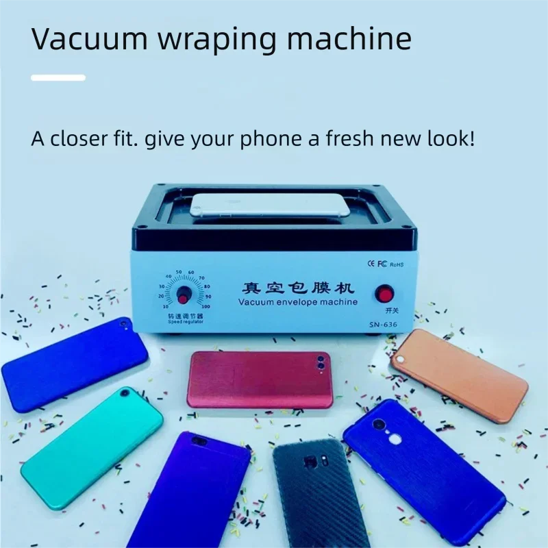 Fonlyu Portable Mobile Phone Vacuum Envelope Machine Mobile Phone Color Changing Full-Cover Film Lamination Wrapping Machine