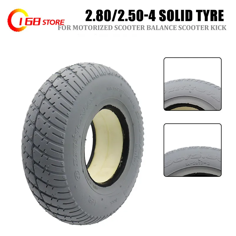 2.80/2.5-4 gray solid tire is applicable to Electric skateboard, trolley, trailer, wheelchair electric bicycle