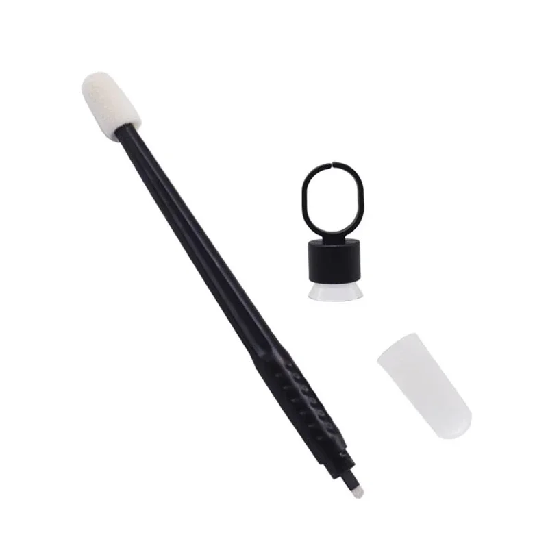 1PC Disposable Microblading Sterilized 14F/15/18U Eyebrow Tattoo Tebori Pen Hand Tools Manual Needle With Ink Cup Ring