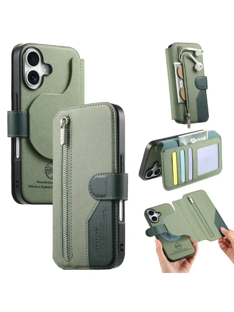 Etui z klapką do Xiaomi Poco X8 Pro Max F7 5G, skórzane etui z zamkiem błyskawicznym, portfel RFID, pokrowiec 2w1 do Poco F9 Ultra X7 M7 X8 M8 F8 Pro C65. — zdjęcie produktu 7