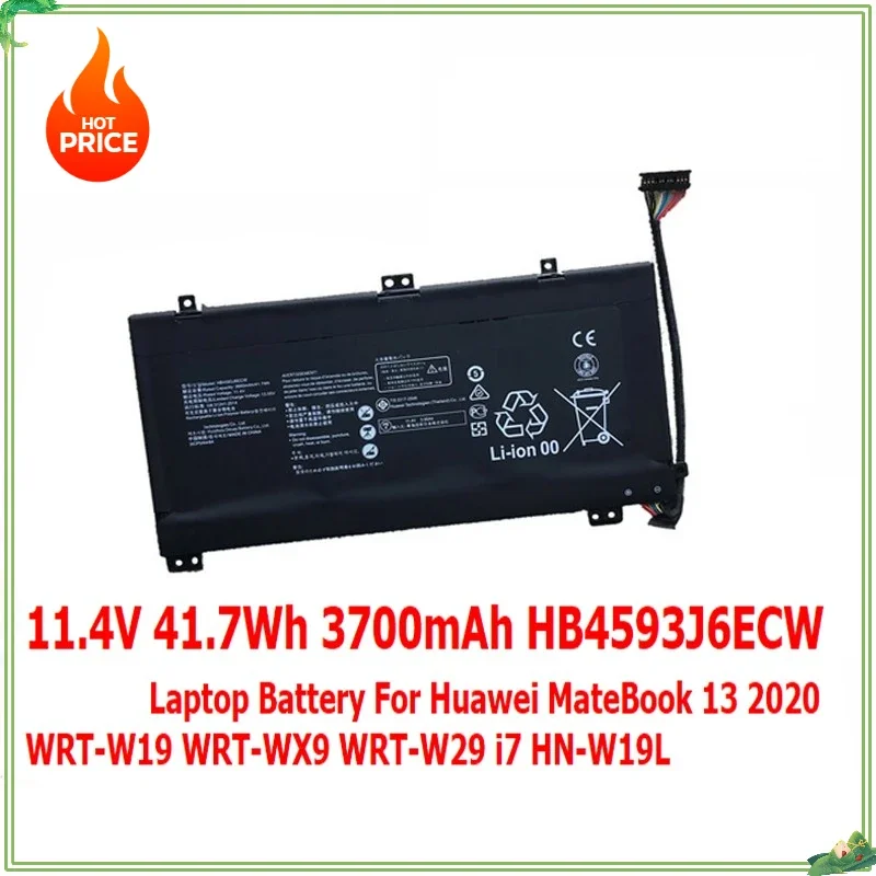 HB4593J6ECW Laptop Battery For Huawei MateBook 13 2020 WRT-W19 WRT-W29 WRT-WX9 i7 HN-W19L 11.4V 41.7Wh 3660mAh