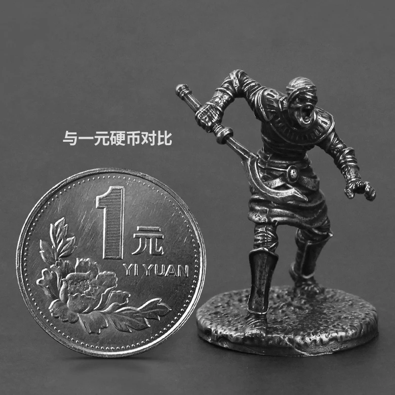 Metalowa egipska mumia wojownicy Model żołnierza figurki zabawki gra planszowa elementy wnętrze samochodu miniaturowe ozdoby akcesoria