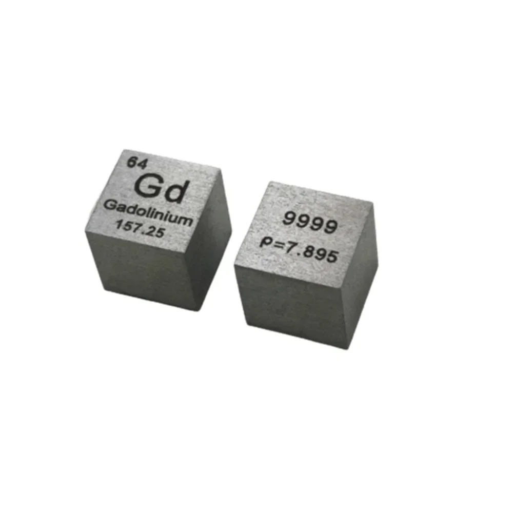 10mm Gadolinium Gd Cubic Periodic Table Cube 99.99% Pure Gadolinium Cubic Metal Gift Rare Metal Gadolinium Element Block Sample