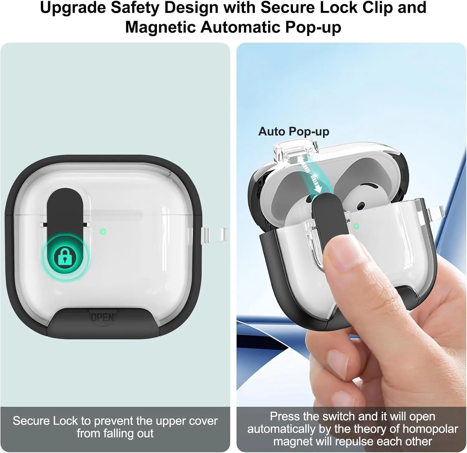 2026 Case For AirPods 5/4/Pro 3 [Magnetic Automatic Lock] Headphone Case with Phone Stand&Cleaning Kit For New AirPods 5/4/Pro 3