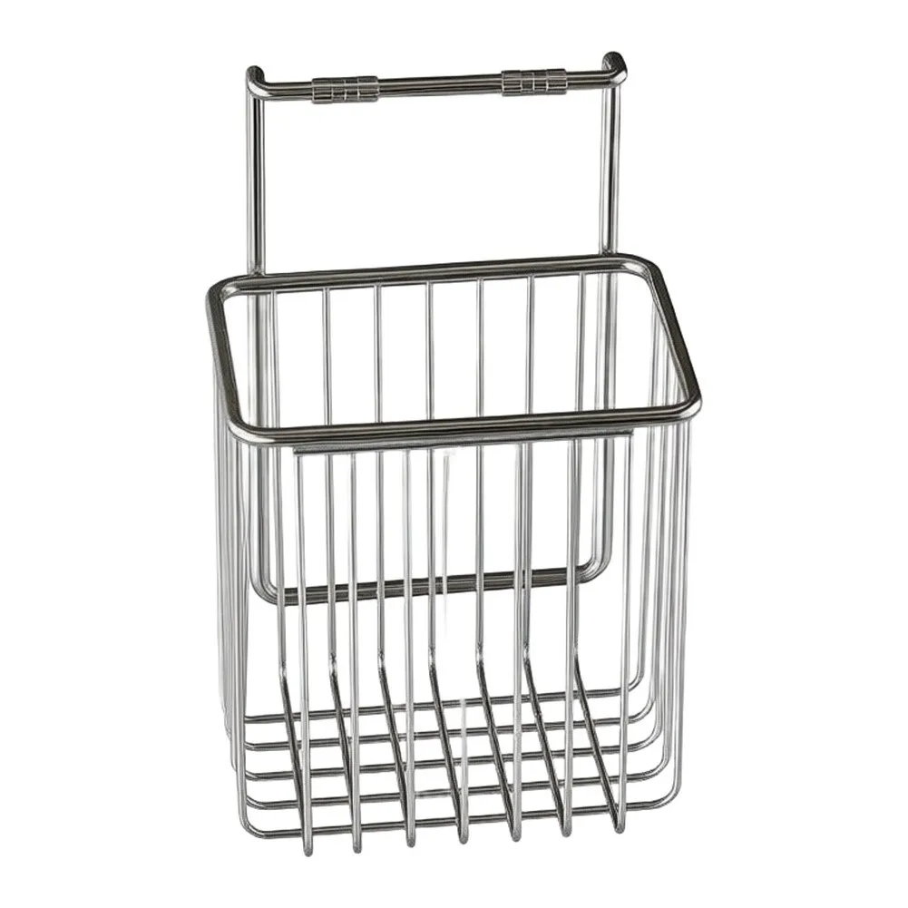 Pole Mount Holder Steel Storage Rack For Vanity Area Open Hollow Structure Air Circulation Design Robust Metal Wire