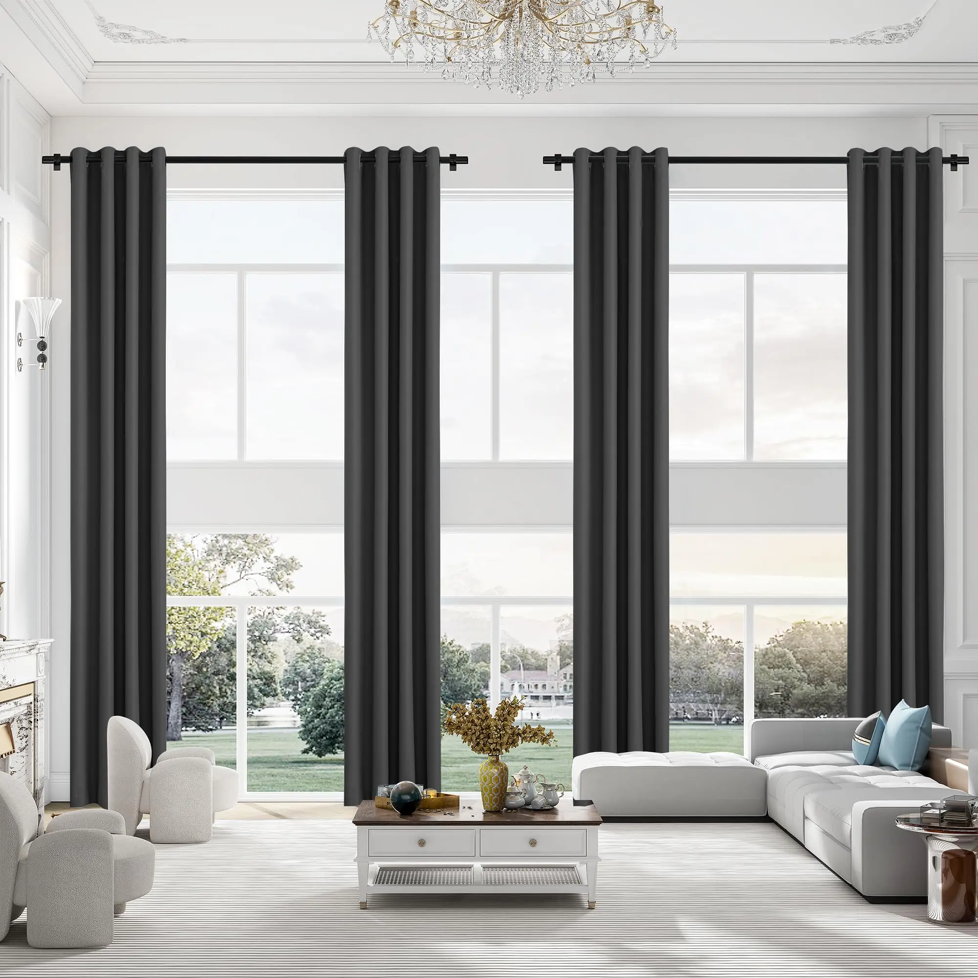 450cm Height Custom Made Extra Long 80% Blackout 400CM High Ceiling 350CM  Length Windows 310CM Curtains Living Room