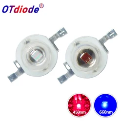 100 pz LED 1W 3W 440NM 450nm Royal Blue 660nm Deep Red High Power Chip Diode Grow Plant3W Watt lampada perline emettitore per fai da te Indoor