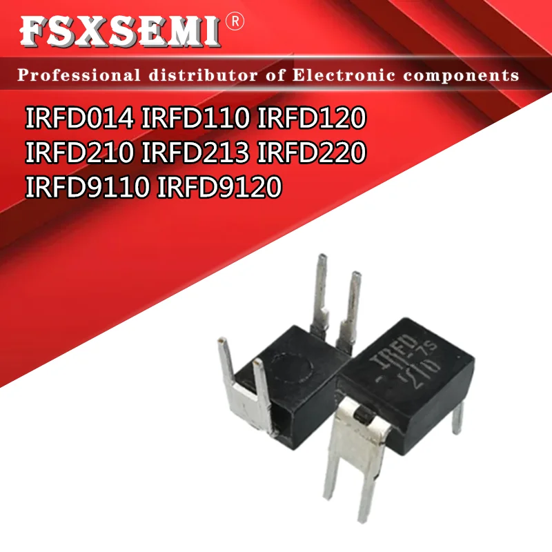 

10pcs IRFD014 IRFD110 IRFD120 DIP IRFD210 IRFD213 IRFD220 IRFD9110 IRFD9120 DIP4