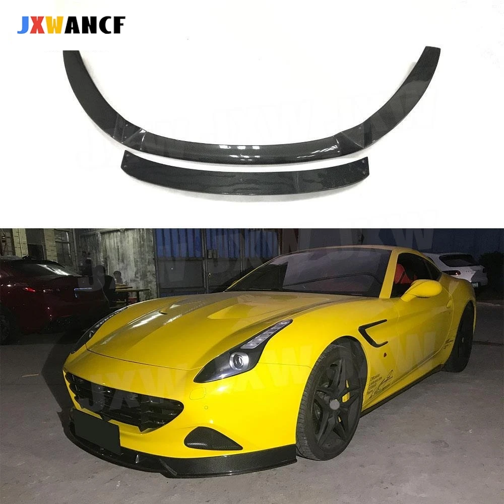 

JXWANCF 2pcs Front Lip for Ferrari California 2015 High Quality Carbon Fiber Front Lip Bumper Spoiler FRP