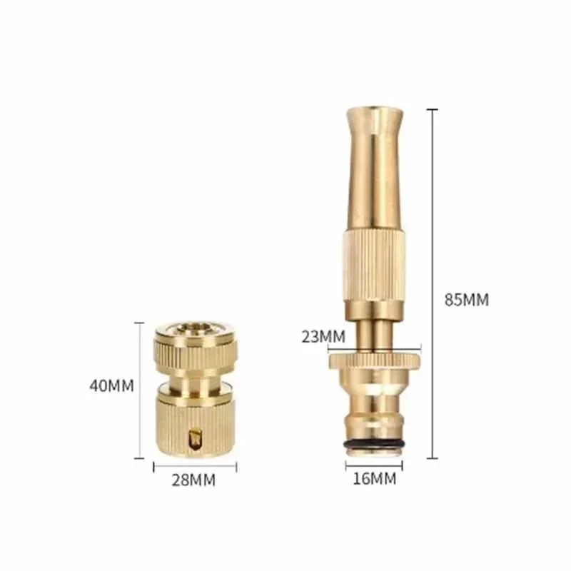 Spray Nozzle Water Gun Brass High Pressure Direct Spray Sprinkler Quick Connector Home Garden Hose Adjustable Gun view 2