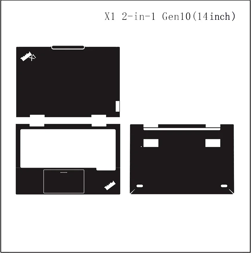 Pre-cut 1xTop+1xPalmrest+1xBottom Skin Sticker Cover Film For Thinkpad X1 2-in-1 Gen10 Aura Edition 14