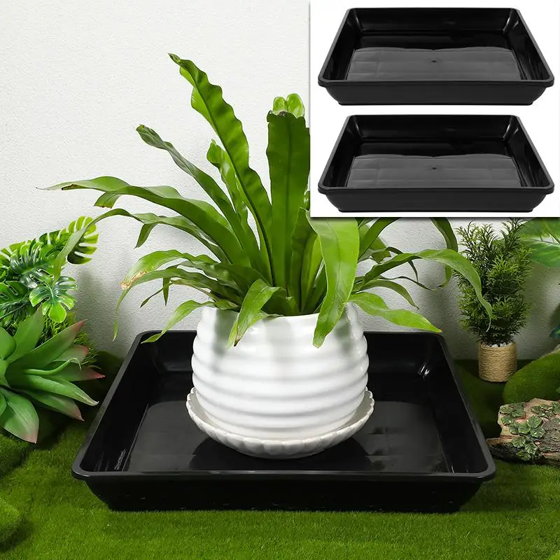 

Красивый 2-х шт. поднос для цветочного горшка для приема воды, блюдца для цветочного горшка, кашпо, капельная основа, черный пластик для бонсай для растений, приема воды