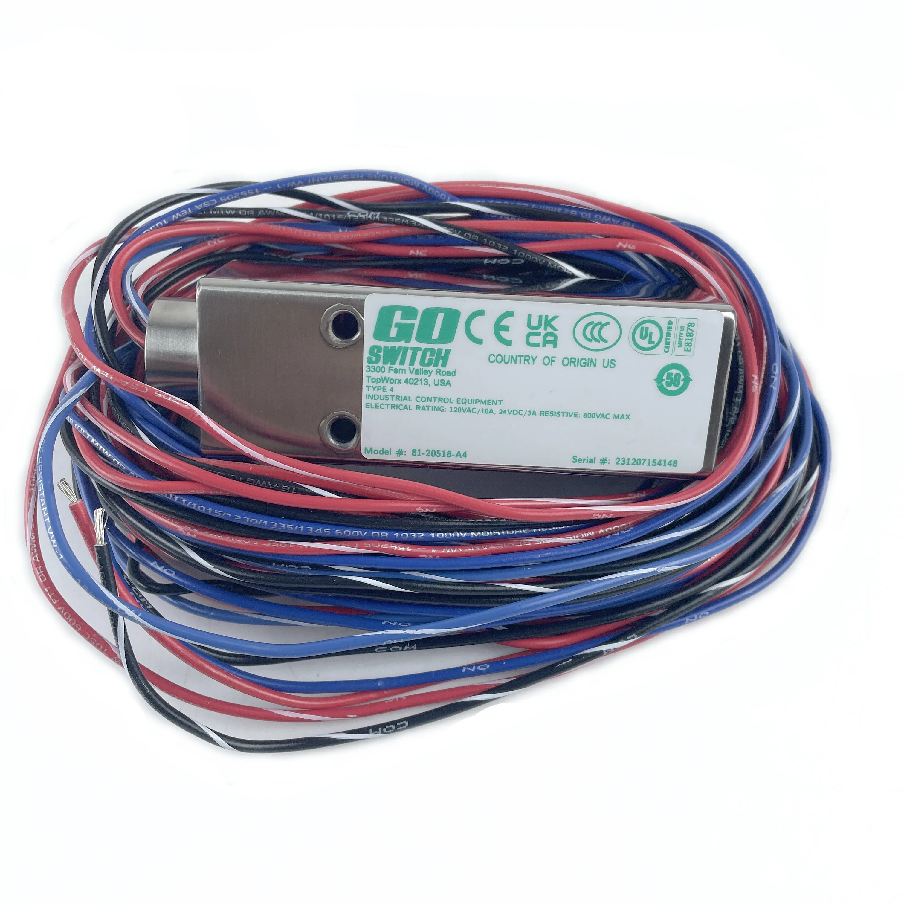 Emerson TOPWORX GO SWITCH Limit Switch 81-201518-A4 Magnetic  Induction Switch