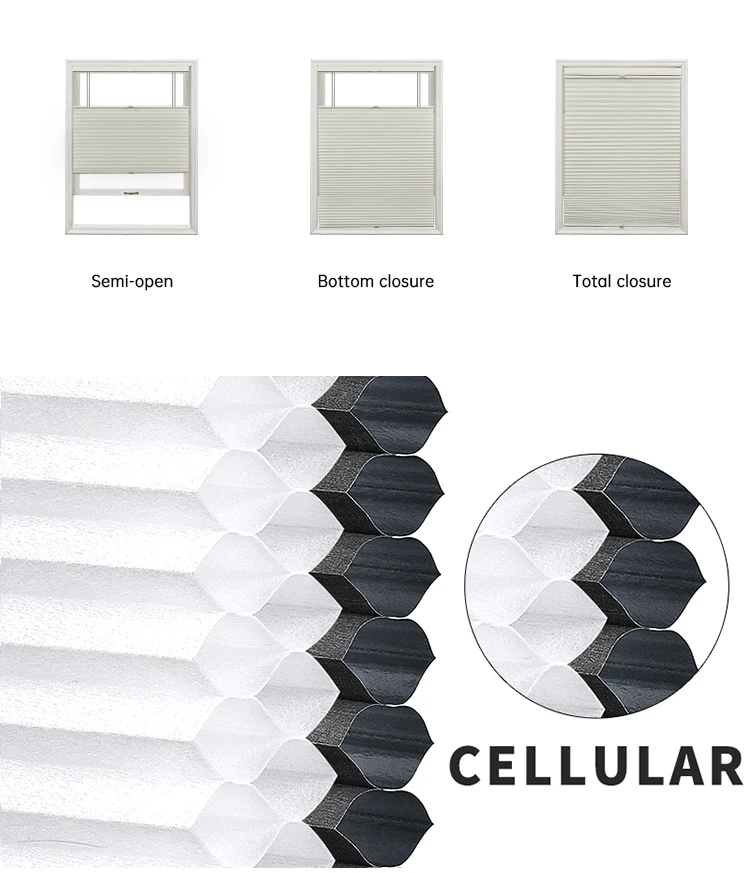 Automatic Window Blinds Honeycomb Cellular Shades Blackout Cordless Custom Made Noise Reduction Thermal Honeycomb Roller Blinds