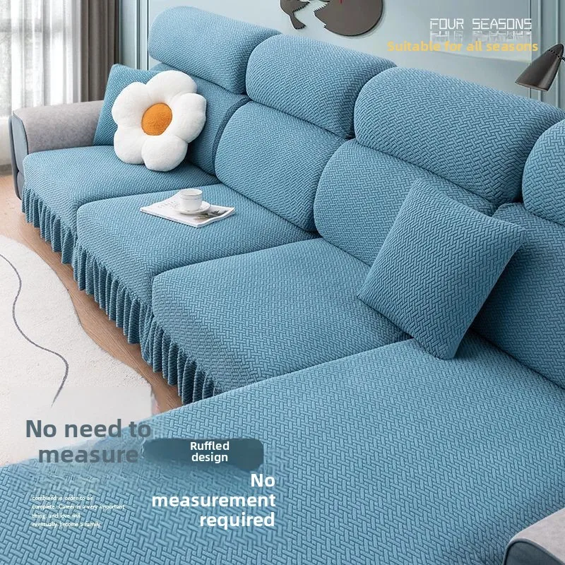 

Universal Elastic Sofa Cover Three-Seater One-Fortune -Resistant Skirt Four-Season Protection Dust-Proof New 2024 Model