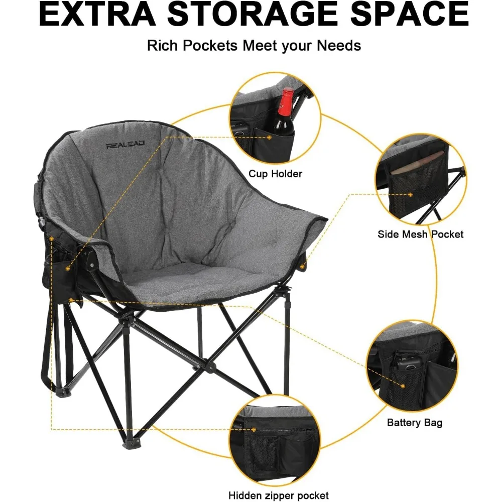 كرسي خارجي فاخر كبير الحجم مع حشوة سميكة وتدفئة مزدوجة لعشاق الرياضة #6