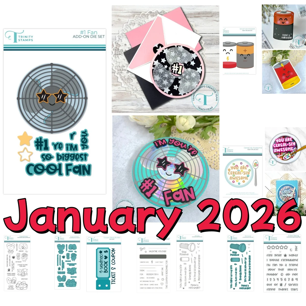 

Recharge Fan Cereal Metal Cutting Dies Clear Stamps Stencil For DIY Scrapbook Craft Decoration Embossing Template January 2026