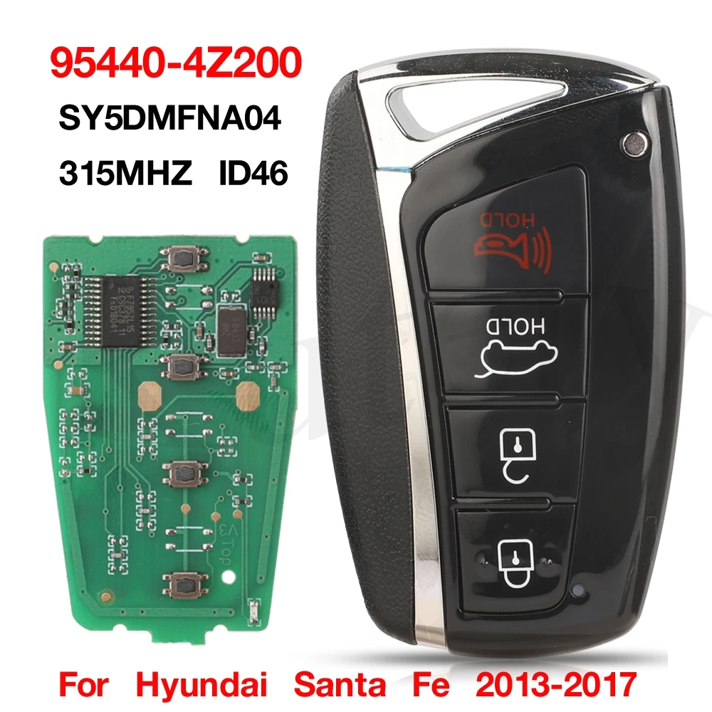 

jingyuqin 95440-4Z200 SY5DMFNA04 315MHZ ID46 4 Buttons Smart Remote Car Keyless Card For Hyundai Santa Fe 2013-2017 Genesis