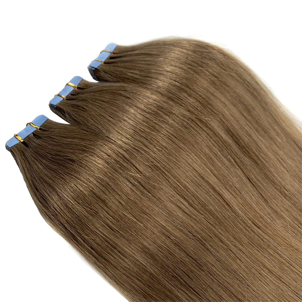 NNHAIR-Fita Invisível-em 100% Cabelo Humano, Extensões Traceless, Remy, Cabelo Liso, 14in-24in, 20PCs, 30G-70G