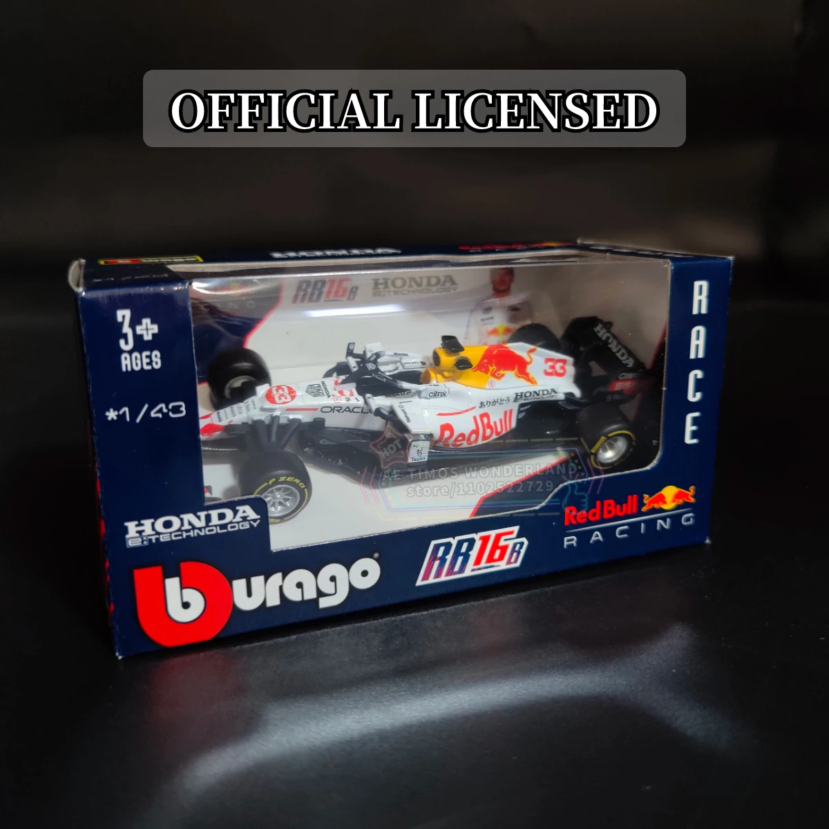 Bburago 1:43 Red Bull Racing RB16B F1 Car Model Replica Turkish GP Special Edition #33 #1 Verstappen Formula 1 Miniature Toy