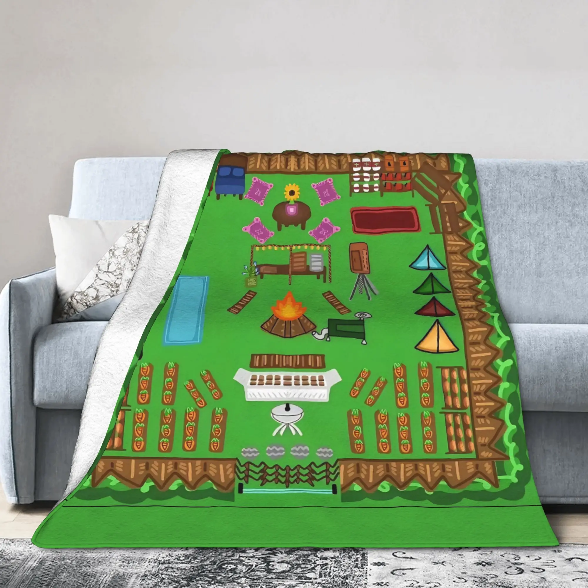 99 Nights in the Forest Base Ideas Blankets Survival Game Flannel Novelty Breathable Throw Blankets for Home All Season Office