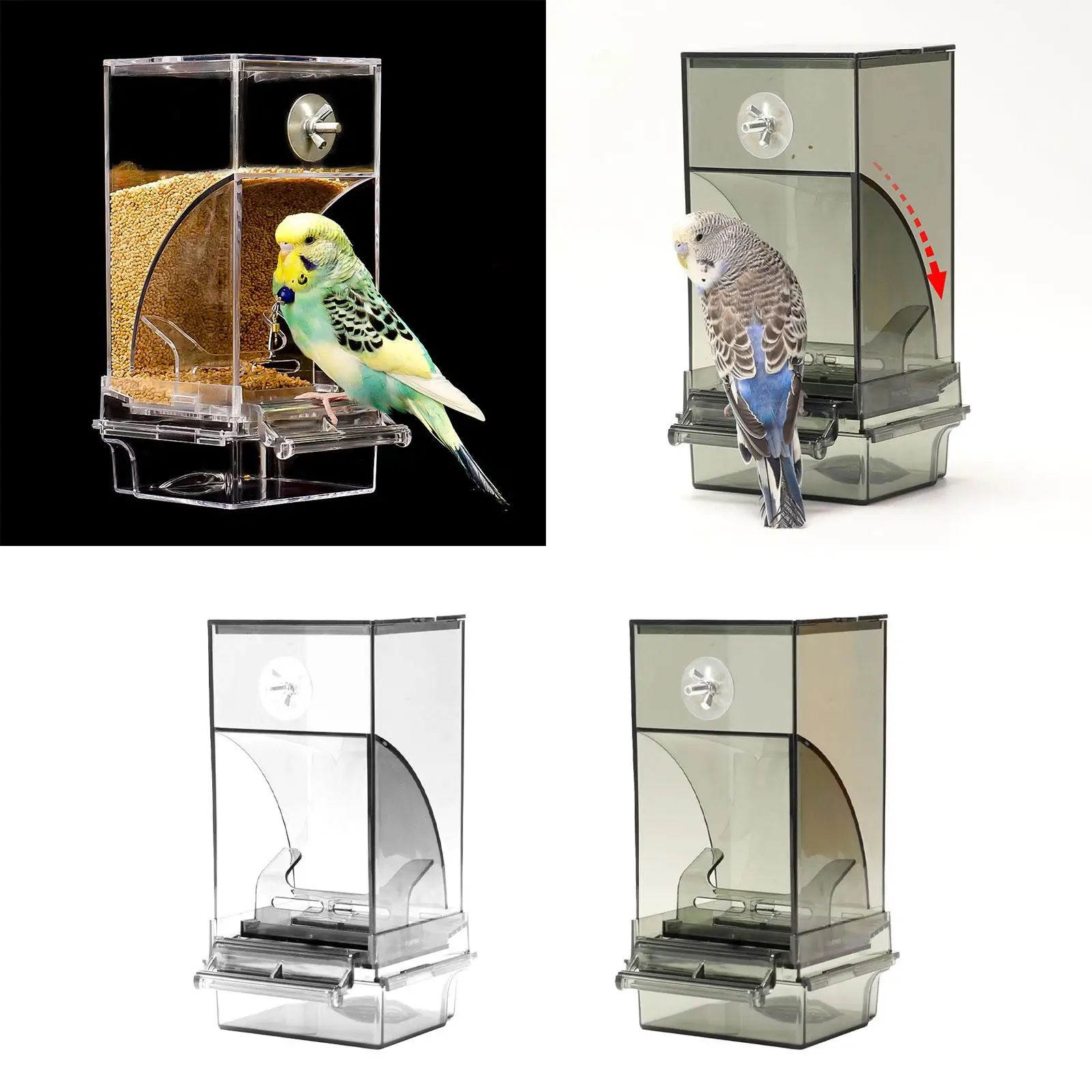 No Mess Bird Feeder Parrot Feeder with Perch for Budgies Finch Parakeet