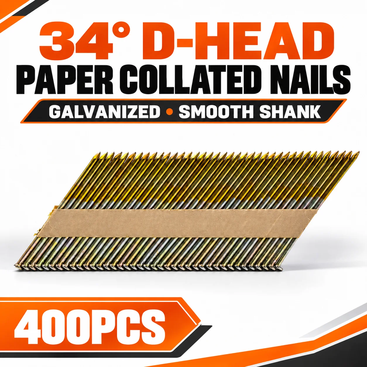 Galvanized Framing Nails Paper Collated - 400PCS Galvanized Framing Nailer Nails 34