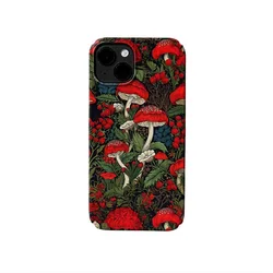 Creative INS Witch Forest Red Mushroom Magic World Artistic Phone Case for iPhone 16 15 14 11 12 13 Pro Max Plus Back Cover