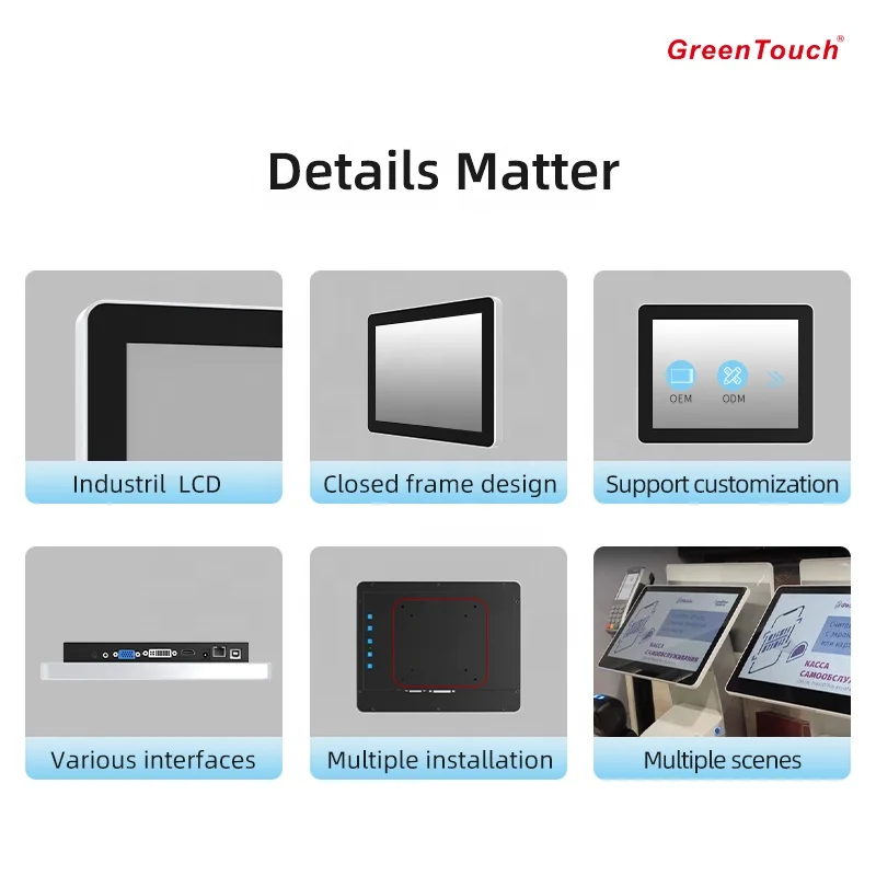 VESA Open Frame Monitor 9.7 Inch LCD Touchscreen Kiosk Monitor