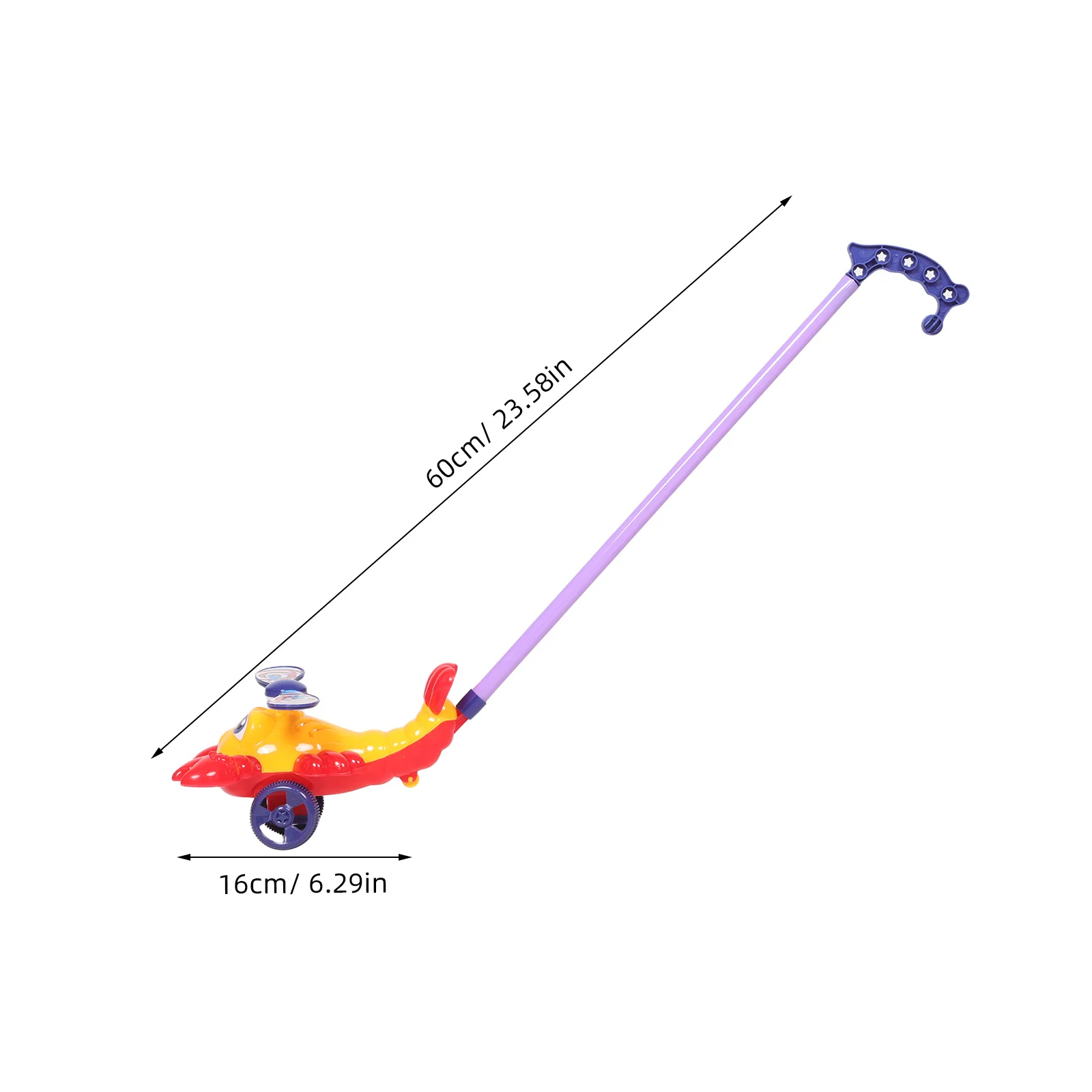 Trotteur Push Pull pour bébé, homard de dessin animé, longue bâton de marche pour les tout-petits, outil d'apprentissage de l'équilibre de développement, utilisation intérieure et extérieure