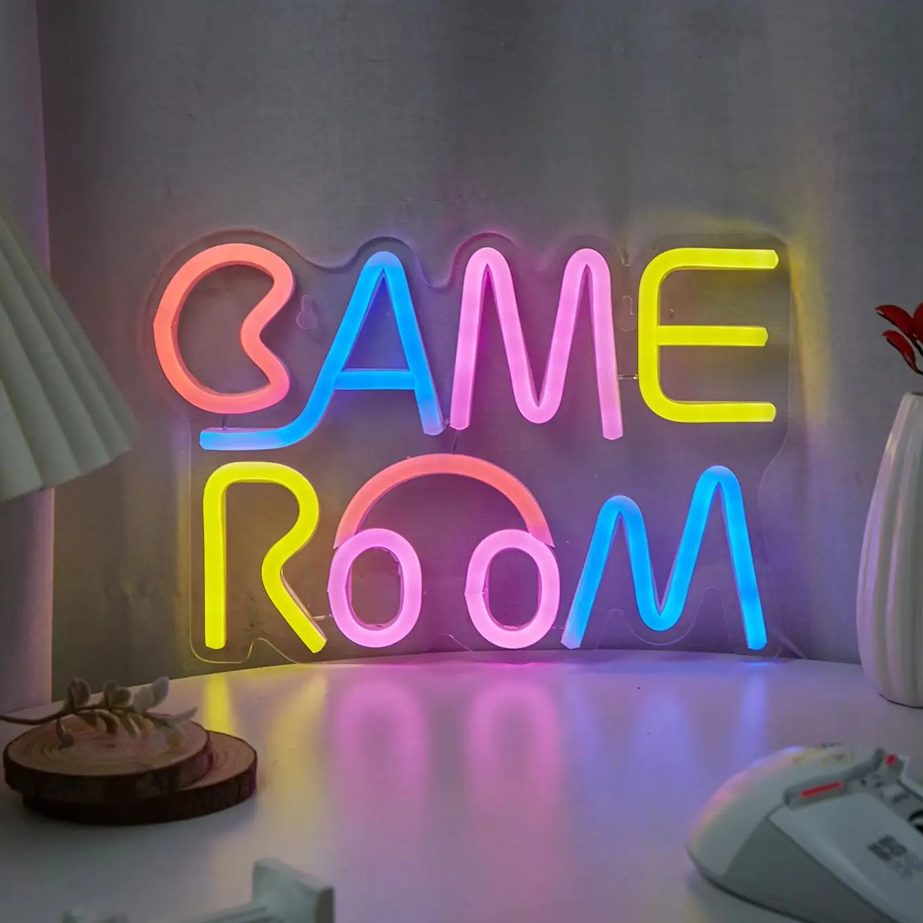 Chi-buy LED Neon GAME ROOM USB Powered Neon Signs Night Light 3D Wall Art Bedroom Living Room Decor Lamp Signs